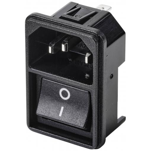 TRU COMPONENTS TC-10088380 IEC zástrčka C13/C14 C14 zástrčka, vestavná rovná Počet kontaktů: 3 10 A černá 1 ks
