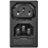 TRU COMPONENTS TC-10088388 IEC zástrčka C13/C14 C13 zásuvka, vestavná vertikální, zástrčka, vestavná rovná Počet kontaktů: 3 10 A černá 1 ks
