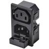 TRU COMPONENTS TC-10088388 IEC zástrčka C13/C14 C13 zásuvka, vestavná vertikální, zástrčka, vestavná rovná Počet kontaktů: 3 10 A černá 1 ks