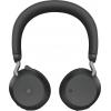 Jabra Evolve2 75 Headset uzavřená (Over Ear) kabelová černá Indikátor nabití, Vypnutí zvuku mikrofonu telefon