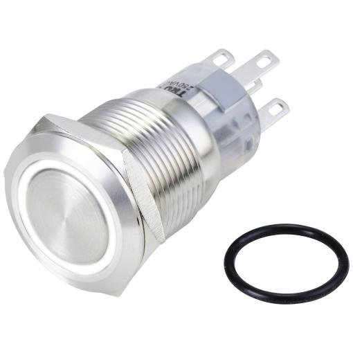 TRU COMPONENTS LAS1-AGQ-11ZE/W/24V/S, TC-10090956 tlačítko antivandal, 20 mm, 250 V/AC, 3 A, 1 ks