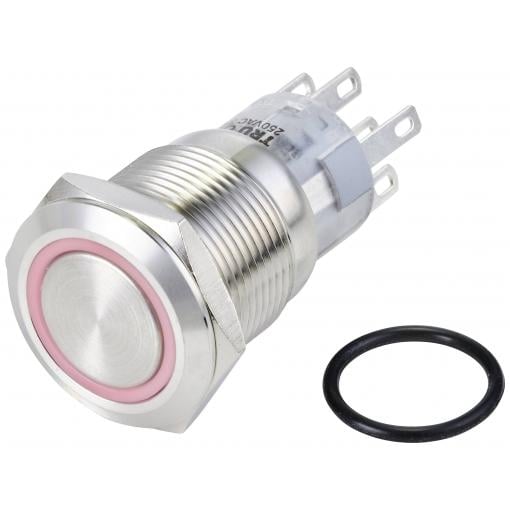 TRU COMPONENTS LAS1-AGQ-22E/R/24V/S, TC-10090960 tlačítko antivandal, 20 mm, 250 V/AC, 3 A, 1 ks