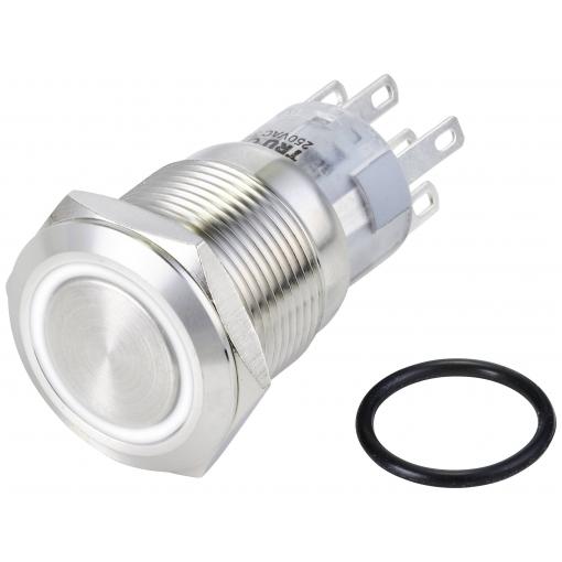 TRU COMPONENTS LAS1-AGQ-22E/W/24V/S, TC-10090972 tlačítko antivandal, 20 mm, 250 V/AC, 3 A, 1 ks