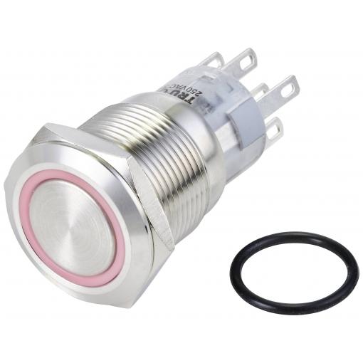 TRU COMPONENTS LAS1-AGQ-22ZE/R/24V/S, TC-10090976 tlačítko antivandal, 20 mm, 250 V/AC, 3 A, 1 ks