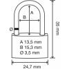 Sygonix SY-5045282 visací zámek 24.7 mm částečně se stejným uzavíráním zlatožlutá na klíč