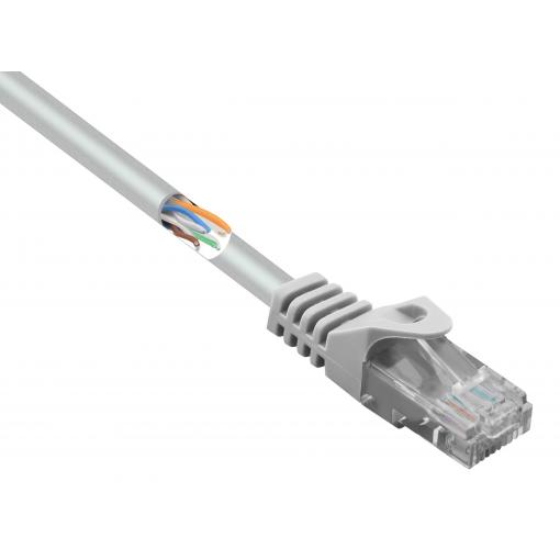Renkforce RF-5047508 RJ45 síťové kabely, propojovací kabely CAT 5e U/UTP 0.50 m šedá s ochranou 1 ks