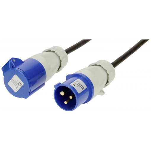 Max Hauri 165376 napájecí prodlužovací kabel, 16 A, modrá, černá, 25 m, odolné proti UV záření, odolné proti oleji, flexibilní provedení, odolné proti kyselinám