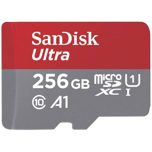 SanDisk microSDXC Ultra 256GB (A1/UHS-I/Cl.10/150MB/s) + Adapter Mobile paměťová karta microSDXC 256 GB A1 Application Performance Class, UHS-Class 1