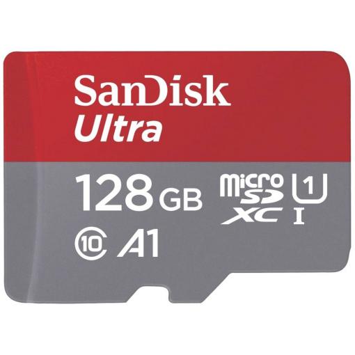 SanDisk microSDXC Ultra 128GB (A1/UHS-I/Cl.10/140MB/s) + Adapter Mobile paměťová karta microSDXC 128 GB A1 Application Performance Class, UHS-Class 1