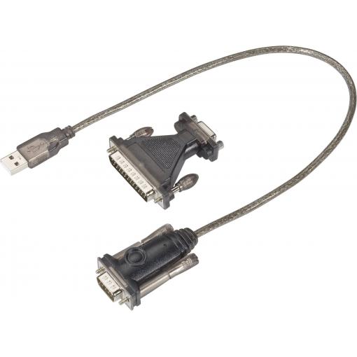 USB adaptér [1x D-SUB zástrčka 9pólová, D-SUB zástrčka 25pólová - 1x USB 1.1 zástrčka A] 975602