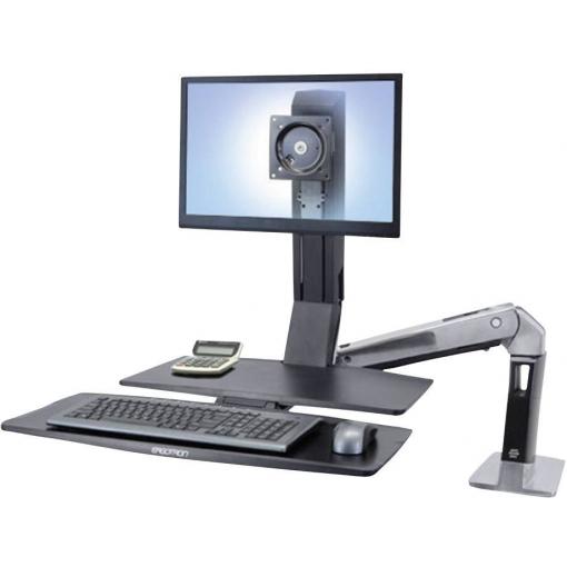 Ergotron držák na stůl pro monitor WorkFit-A 1 Displej: (s) 25,4 cm (10) - 61 cm (24) černá, hliník (leštěný) nastavitelná výška, odkládací místo na