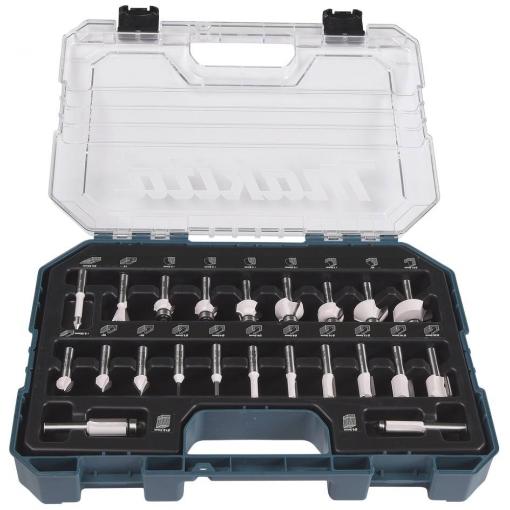 Makita D-74778 sada fréz , Ø hřídele 8 mm, 22dílná