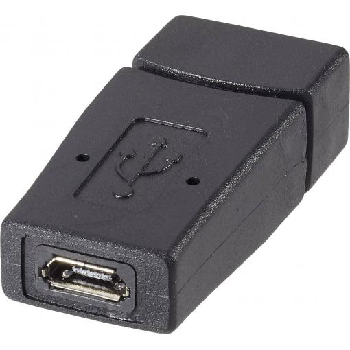 adaptér USB 2.0 [1x micro USB 2.0 zásuvka B - 1x USB 2.0 zásuvka A], černá