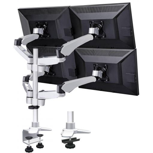 SpeaKa Professional SP-3957076 Flex 4násobná držák na stůl pro monitor 25,4 cm (10) - 68,6 cm (27) nastavitelná výška, naklápěcí, nakláněcí, otočný