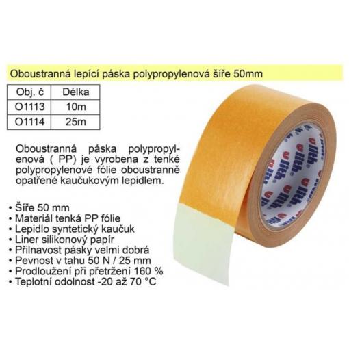 Lepící páska oboustranná polypropylenová 50mmx25m
