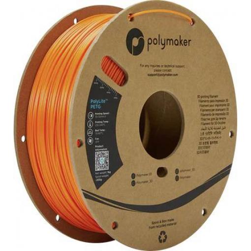 Polymaker PB01009 PolyLite vlákno pro 3D tiskárny PETG plast Žáruvzdorné, Vysoká pevnost v tahu 1.75 mm 1000 g oranžová 1 ks