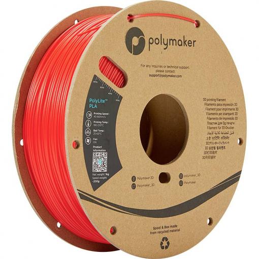 Polymaker PA02004 PolyLite vlákno pro 3D tiskárny PLA plast 1.75 mm 1000 g červená PolyLite™ PLA 1 ks