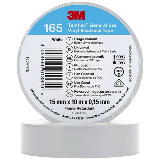 3M Temflex™ 165 165WH1E izolační páska Temflex™ 165 bílá (d x š) 10 m x 15 mm 1 ks