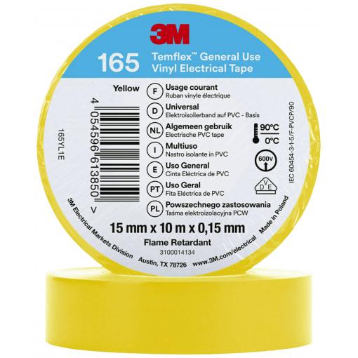 3M Temflex™ 165 165YL1E izolační páska Temflex™ 165 žlutá (d x š) 10 m x 15 mm 1 ks