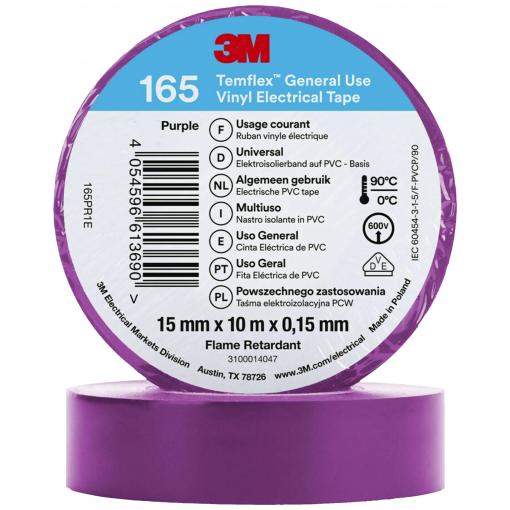 3M Temflex™ 165 165PR1E izolační páska Temflex™ 165 fialová (d x š) 10 m x 15 mm 1 ks