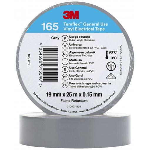 3M Temflex™ 165 165GY6E izolační páska Temflex™ 165 šedá (d x š) 25 m x 19 mm 1 ks
