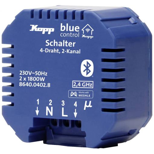 BC.Schaltakt.4D.2Kan. Blue-Control 2kanálový spínač pohonu Spínací výkon (max.) 1800 W, 1800 W modrá