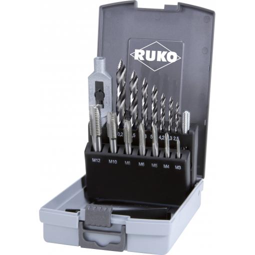 RUKO 259004RO ruční závitník 15dílná M3 - M12 DIN 352, DIN 338 HSS 1 sada