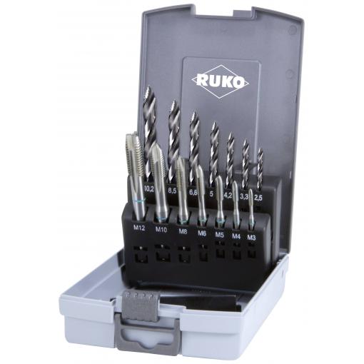 RUKO 259048RO sada strojních závitníků 14dílná M3 - M12 DIN 352, DIN 376, DIN 338 HSS 1 sada
