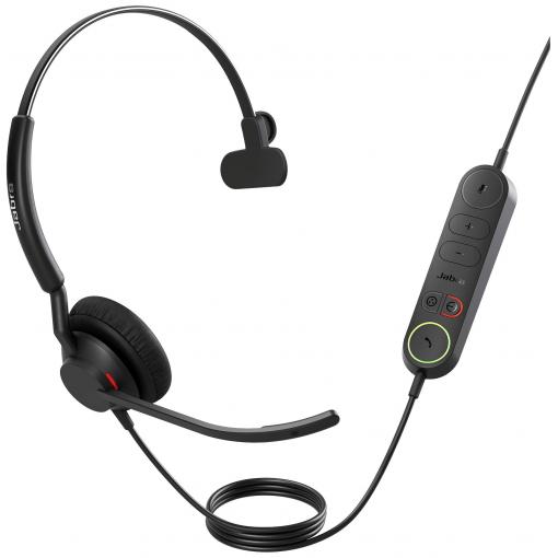 Jabra Engage 40 Headset uzavřená (Over Ear) kabelová, Bluetooth® mono černá Redukce šumu mikrofonu regulace hlasitosti telefon