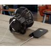Rechargeable Akumulátorový ventilátor černá s dálkovým ovládáním, natáčecí, s osvětlením
