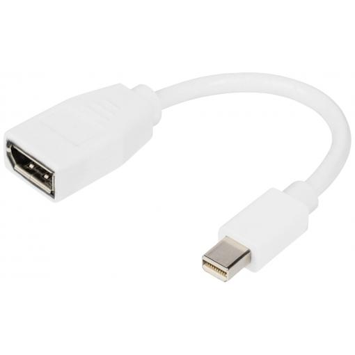 Digitus DisplayPort adaptér Konektor DisplayPort, Mini DisplayPort konektory 0.15 m bílá DB-340405-001-W Kabel DisplayPort