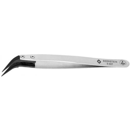 BERNSTEIN Tools for Electronics 5-437 Univerzální pinzeta, 84 CV, tupá, zahnutá, 125 mm