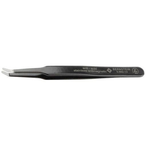 BERNSTEIN Tools for Electronics 5-862-13 ESD Pinzeta, 2ac, plochá pinzeta zakulacená, s ohybem 30°, 125 mm