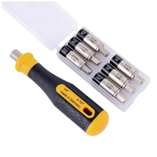 BERNSTEIN Tools for Electronics 4-980-G, Sada momentového adaptéru, přednastavené, 1/4 (6,3 mm), 0.6 - 3.0 Nm