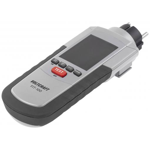 VOLTCRAFT FIT-100 instalační tester, VC-12321015, DE provedení s SCHUKO zástrčkou (fáze vpravo), správná funkce jen při otočení