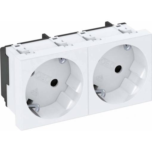 OBO Bettermann 6120103 přístrojová vložka 2x zásuvka (š x v x h) 90 x 45 x 42 mm 1 ks bílá