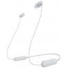 Sony WI-C100 Headset do uší (In Ear) Bluetooth® stereo bílá headset, personalizace zvuku, regulace hlasitosti, nákrčník, odolné vůči potu, odolná vůči vodě