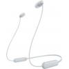 Sony WI-C100 Headset do uší (In Ear) Bluetooth® stereo bílá headset, personalizace zvuku, regulace hlasitosti, nákrčník, odolné vůči potu, odolná vůči vodě