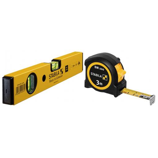 Stabila Wasserwaage Type 70 + Taschenbandmaß BM 100 4064161237060 vodováha z lehkého kovu 30 cm