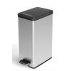 Curver DECO Bin 240640 odpadkový koš, 40 l, (š x v x h) 250 x 610 x 420 mm, stříbrná, černá, 1 ks