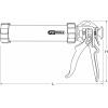 Ruční kartušová pistole 310 ml, 340 mm KS Tools 980.1000