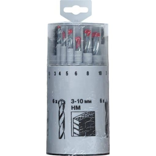 kwb 429690 HSS sada spirálových vrtáku do kovu, 18dílná, 3 mm, 4 mm, 5 mm, 6 mm, 8 mm, 10 mm, DIN 338, válcová stopka, 18 ks