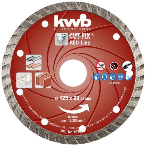 kwb 797540 diamantový řezný kotouč Průměr 125 mm Ø otvoru 22 mm mramor, keramika, obklady 1 ks