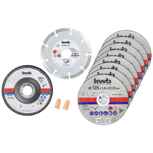 kwb 712042 sada řezných kotoučů 125 mm 10 ks nerezová ocel, kámen, ocel