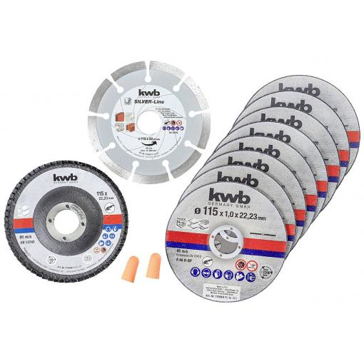 kwb 712041 sada řezných kotoučů 115 mm 10 ks nerezová ocel