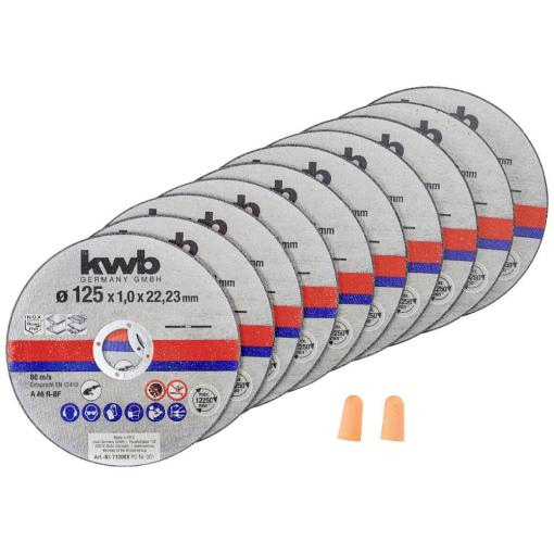 kwb 712022 sada řezných kotoučů 125 mm 10 ks kov