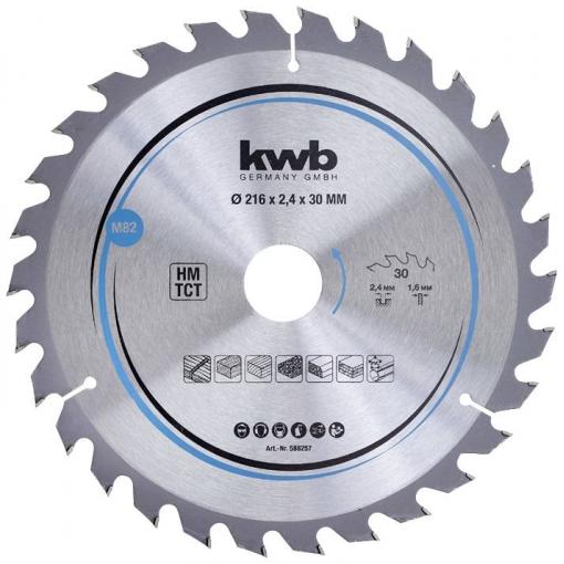 kwb 588257 tvrdokovový pilový kotouč 216 x 30 mm 1 ks
