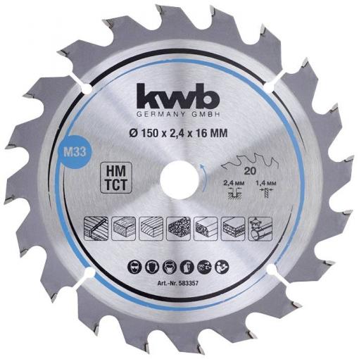kwb 583357 tvrdokovový pilový kotouč 150 x 16 mm 1 ks