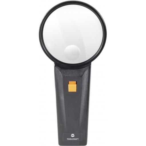 TOOLCRAFT 821031, 821031 ruční lupa s LED osvětlením , zvětšení: 2 x, 4 x, Velikost objektivu: (Ø) 75 mm