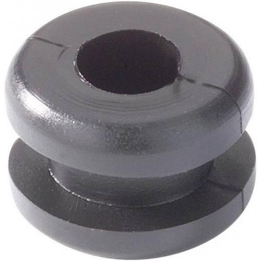 HellermannTyton HV1201B-PVC-BK-N1 N/A Průměr svorky (max.) 4 mm Tloušťka montážní desky (max.) 2.5 mm PVC černá 1 ks